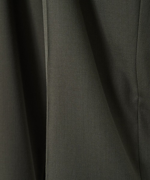 STUDIOUS（ステュディオス）の「【STUDIOUS】COOL WOOL WIDE SLACKS / 涼しいウール / 洗い可能（スラックス・メンズ・ブラック/ダークグリーン・1/2）」の9枚目の写真