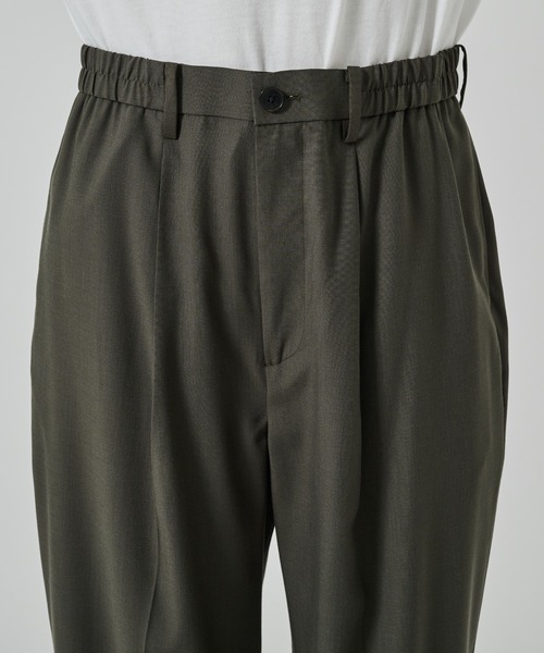 STUDIOUS（ステュディオス）の「【STUDIOUS】COOL WOOL WIDE SLACKS / 涼しいウール / 洗い可能（スラックス・メンズ・ブラック/ダークグリーン・1/2）」の11枚目の写真