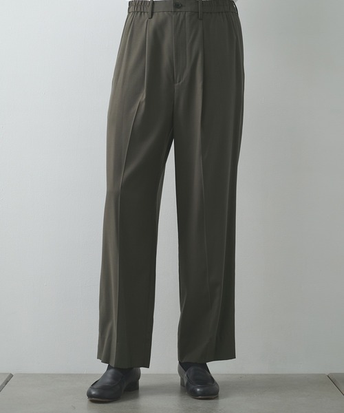 STUDIOUS（ステュディオス）の「【STUDIOUS】COOL WOOL WIDE SLACKS / 涼しいウール / 洗い可能（スラックス・メンズ・ブラック/ダークグリーン・1/2）」の22枚目の写真