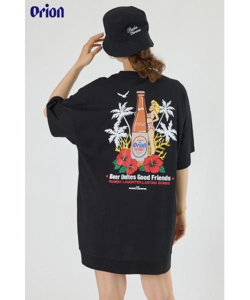 RODEO CROWNS WIDE BOWL(ロデオクラウンズワイドボウル)の「Orion BeerxRCS Beer Girl Tワンピース(ワンピース・レディース・カーキ/ブラック/ピンク/オフホワイト・FREE)」の2枚目の写真