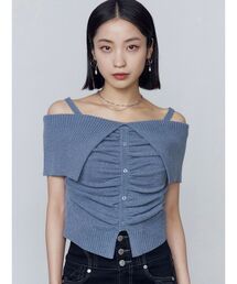 EMODA | フロントボタンオフショルダーニット(ニット/セーター)