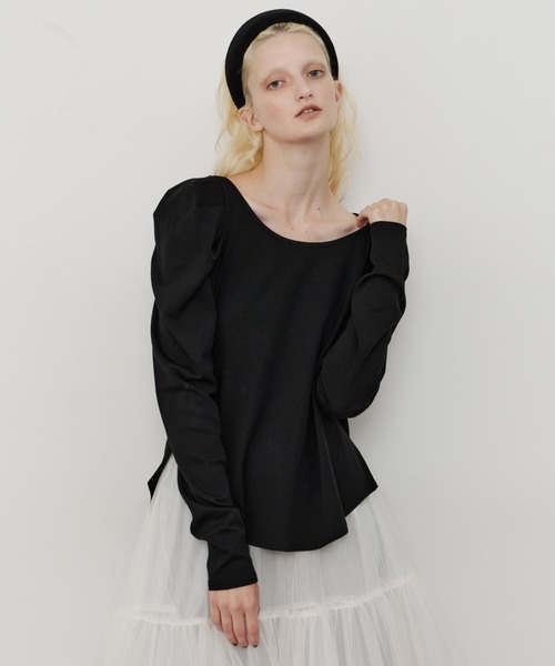 LA BELLE ETUDE(ラベルエチュード)の「ギャザーロングパフスリーブカットソー(Tシャツ/カットソー・レディース・ライトブルー/ブラック/ブラウン/ホワイト/ピンク・FREE)」の22枚目の写真