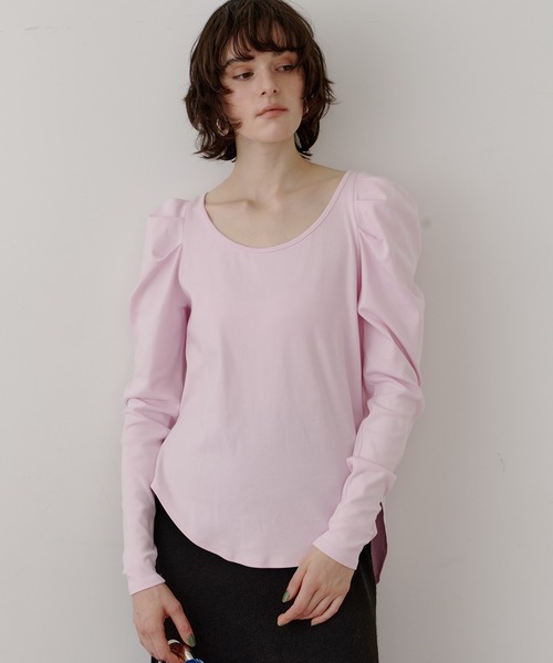 ギャザーロングパフスリーブカットソー（Tシャツ/カットソー）｜LA