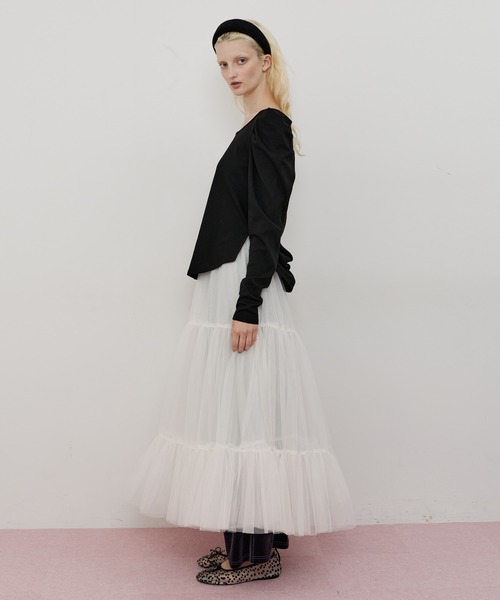 LA BELLE ETUDE(ラベルエチュード)の「ギャザーロングパフスリーブカットソー(Tシャツ/カットソー・レディース・ライトブルー/ブラック/ブラウン/ホワイト/ピンク・FREE)」の18枚目の写真