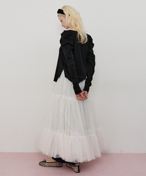 LA BELLE ETUDE(ラベルエチュード)の「ギャザーロングパフスリーブカットソー(Tシャツ/カットソー・レディース・ライトブルー/ブラック/ブラウン/ホワイト/ピンク・FREE)」の19枚目の写真