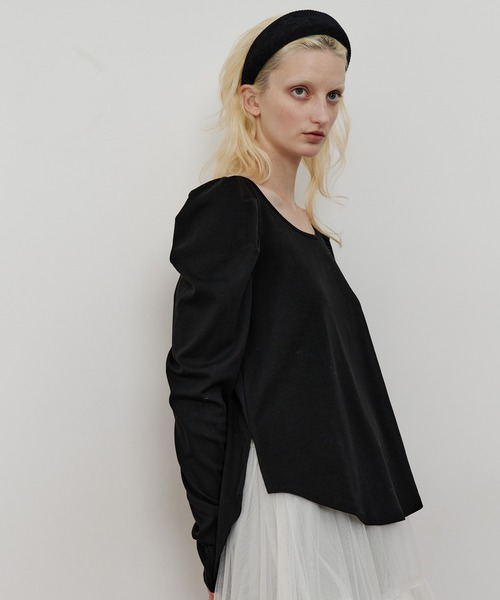 LA BELLE ETUDE(ラベルエチュード)の「ギャザーロングパフスリーブカットソー(Tシャツ/カットソー・レディース・ライトブルー/ブラック/ブラウン/ホワイト/ピンク・FREE)」の17枚目の写真