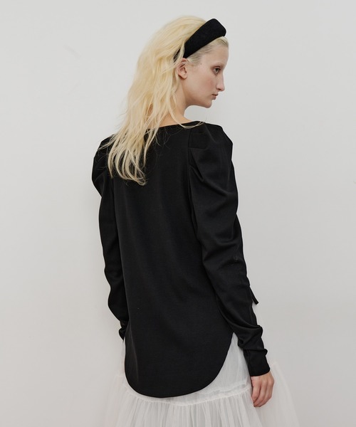 LA BELLE ETUDE(ラベルエチュード)の「ギャザーロングパフスリーブカットソー(Tシャツ/カットソー・レディース・ライトブルー/ブラック/ブラウン/ホワイト/ピンク・FREE)」の16枚目の写真