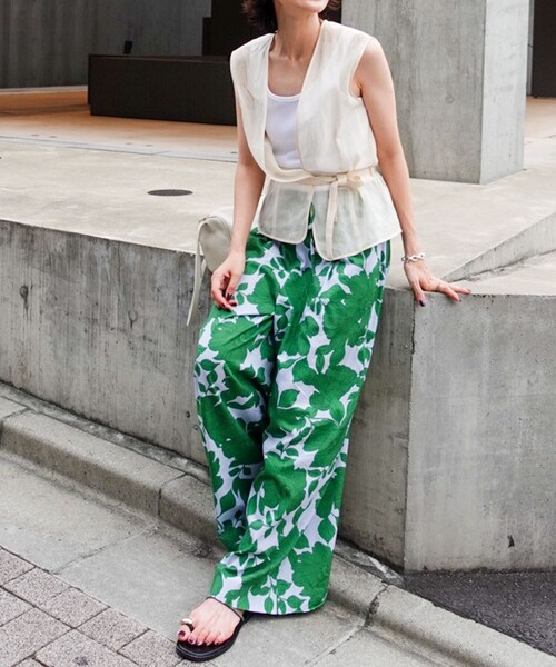 NOLLEY’S（ノーリーズ）の「オーガンジージレ（ベスト・レディース・アイボリー/ダークブラウン・FREE）」の4枚目の写真