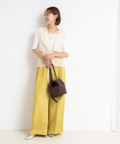 NOLLEY’S（ノーリーズ）の「オーガンジージレ（ベスト・レディース・アイボリー/ダークブラウン・FREE）」の5枚目の写真