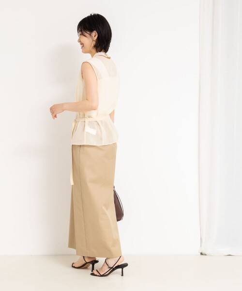 NOLLEY’S（ノーリーズ）の「オーガンジージレ（ベスト・レディース・アイボリー/ダークブラウン・FREE）」の9枚目の写真