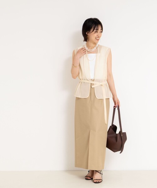 NOLLEY’S（ノーリーズ）の「オーガンジージレ（ベスト・レディース・アイボリー/ダークブラウン・FREE）」の10枚目の写真