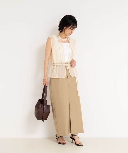 NOLLEY’S（ノーリーズ）の「オーガンジージレ（ベスト・レディース・アイボリー/ダークブラウン・FREE）」の11枚目の写真