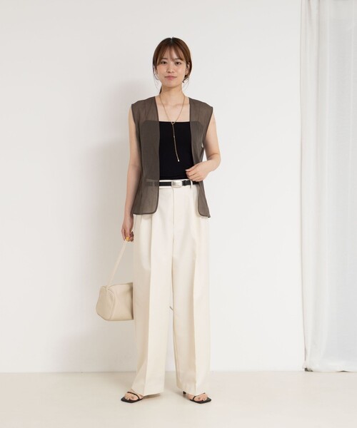 NOLLEY’S（ノーリーズ）の「オーガンジージレ（ベスト・レディース・アイボリー/ダークブラウン・FREE）」の16枚目の写真