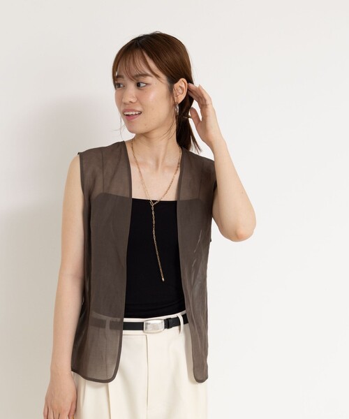 NOLLEY’S（ノーリーズ）の「オーガンジージレ（ベスト・レディース・アイボリー/ダークブラウン・FREE）」の19枚目の写真