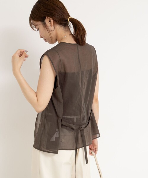 NOLLEY’S（ノーリーズ）の「オーガンジージレ（ベスト・レディース・アイボリー/ダークブラウン・FREE）」の20枚目の写真