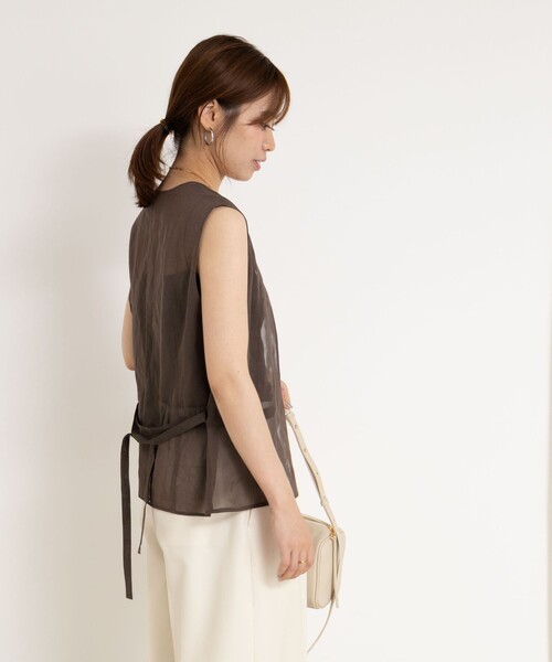 NOLLEY’S（ノーリーズ）の「オーガンジージレ（ベスト・レディース・アイボリー/ダークブラウン・FREE）」の21枚目の写真