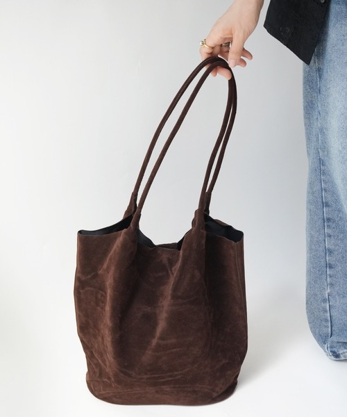 Port（ポート）の「【 Port / ポート 】 シンプル フェイクスエード トートバッグ ( ポーチ付き )#_（トートバッグ・レディース・ライトブラウン/ブラウン/ブラック・FREE）」の2枚目の写真