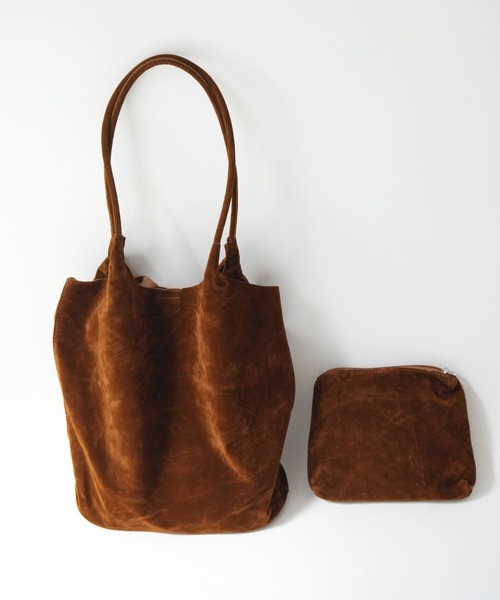 Port（ポート）の「【 Port / ポート 】 シンプル フェイクスエード トートバッグ ( ポーチ付き )#_（トートバッグ・レディース・ライトブラウン/ブラウン/ブラック・FREE）」の3枚目の写真