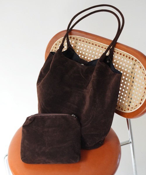 Port（ポート）の「【 Port / ポート 】 シンプル フェイクスエード トートバッグ ( ポーチ付き )#_（トートバッグ・レディース・ライトブラウン/ブラウン/ブラック・FREE）」の9枚目の写真