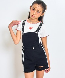ANAP GｉRL（アナップガール）の「サイドライン サロペット【キッズお揃い】（サロペット/オーバーオール）」