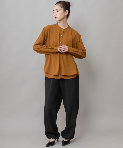 Munich(ミューニック)の「【シワ防止】ジョーゼットレイヤードフレアブラウス(シャツ/ブラウス・レディース・ダークグレー/ブラウン/オフホワイト/ブラック・FREE)」の5枚目の写真