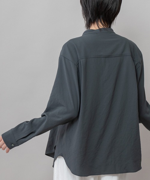 Munich(ミューニック)の「【シワ防止】ジョーゼットレイヤードフレアブラウス(シャツ/ブラウス・レディース・ダークグレー/ブラウン/オフホワイト/ブラック・FREE)」の14枚目の写真