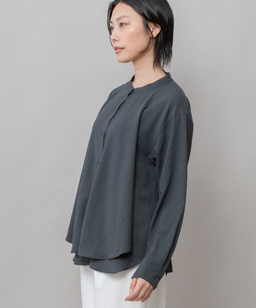 Munich(ミューニック)の「【シワ防止】ジョーゼットレイヤードフレアブラウス(シャツ/ブラウス・レディース・ダークグレー/ブラウン/オフホワイト/ブラック・FREE)」の15枚目の写真