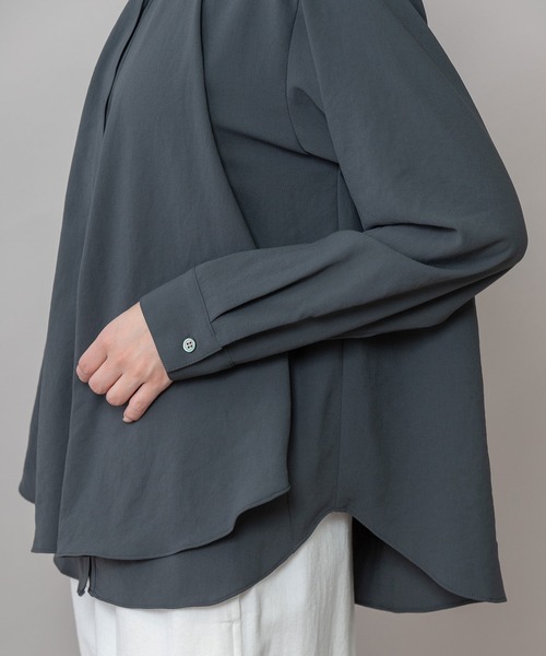 Munich(ミューニック)の「【シワ防止】ジョーゼットレイヤードフレアブラウス(シャツ/ブラウス・レディース・ダークグレー/ブラウン/オフホワイト/ブラック・FREE)」の18枚目の写真