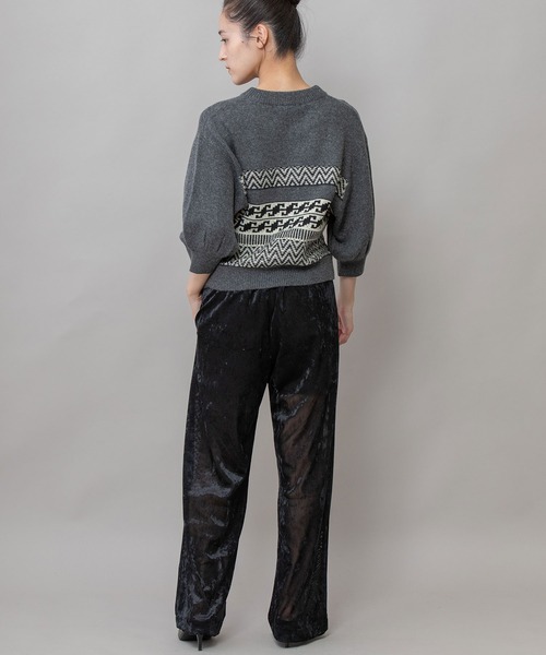 Munich（ミューニック）の「ノルディック柄ニットパフスリーブプルオーバー（ニット/セーター・レディース・チャコールグレー/アイボリー/ボルドー・FREE）」の13枚目の写真