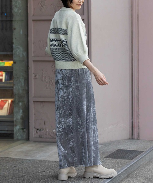 Munich（ミューニック）の「ノルディック柄ニットパフスリーブプルオーバー（ニット/セーター・レディース・チャコールグレー/アイボリー/ボルドー・FREE）」の19枚目の写真