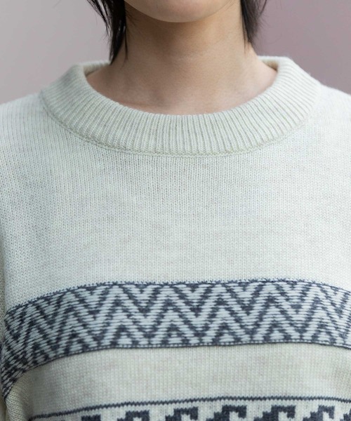 Munich（ミューニック）の「ノルディック柄ニットパフスリーブプルオーバー（ニット/セーター・レディース・チャコールグレー/アイボリー/ボルドー・FREE）」の22枚目の写真