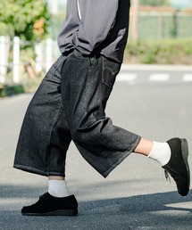 デニムパンツ（ブルー・ネイビー/青色系・ハーフ・ひざ丈