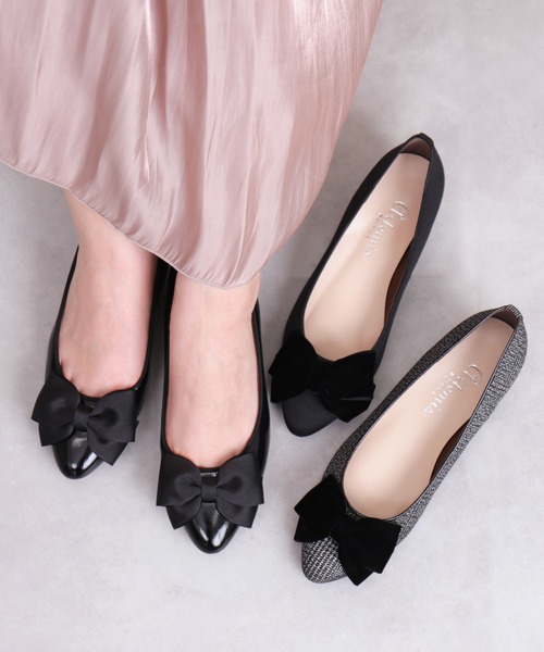 セール】リボンモチーフ ラウンドトゥパンプス（パンプス）｜artemis