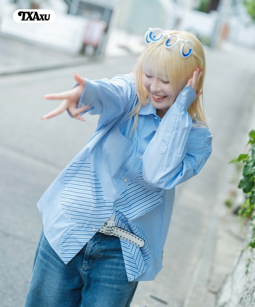 セール】門倉太久斗/22世紀ジェダイ Slash striped shirt（シャツ