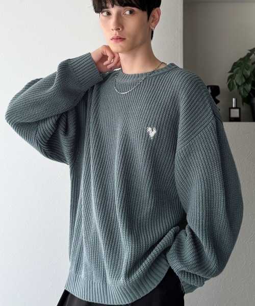 セール】「ミニマル派の1着。」畔編みオーバーサイズクルーネック