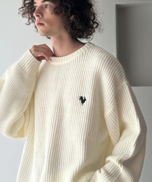 セール】「ミニマル派の1着。」畔編みオーバーサイズクルーネック