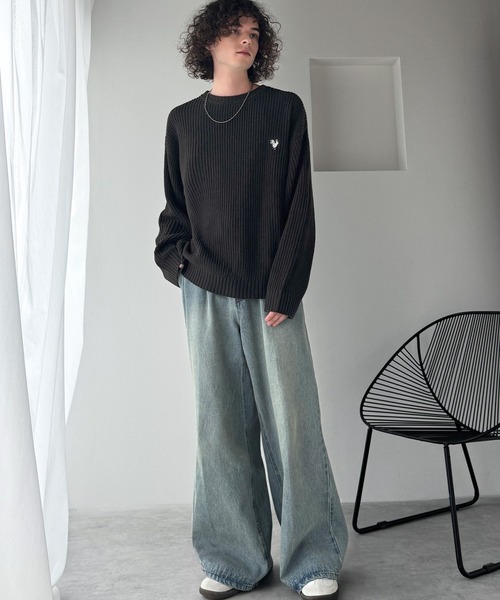 Classical Origin(クラシカルオリジン)の「「ミニマル派の1着。」畔編みオーバーサイズクルーネックセーター /Oversized Ribbed Knit Crew Neck Sweater(ニット/セーター・メンズ・アイボリー/ベージュ/ブルー/ブラック・LARGE/MEDIUM/SMALL)」の14枚目の写真