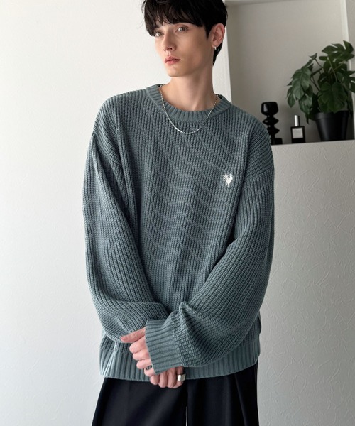 セール】「ミニマル派の1着。」畔編みオーバーサイズクルーネック