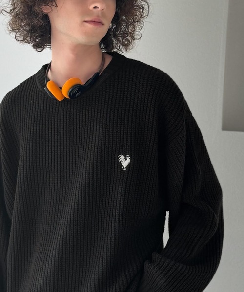 セール】「ミニマル派の1着。」畔編みオーバーサイズクルーネック