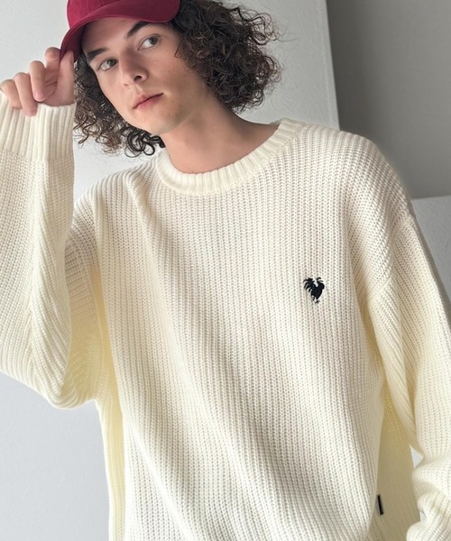 Classical Origin(クラシカルオリジン)の「「ミニマル派の1着。」畔編みオーバーサイズクルーネックセーター /Oversized Ribbed Knit Crew Neck Sweater(ニット/セーター・メンズ・アイボリー/ベージュ/ブルー/ブラック・LARGE/MEDIUM/SMALL)」の10枚目の写真