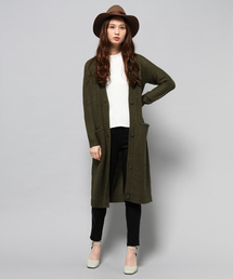 AZUL by moussy | 5G片畦長袖マキシカーティガン(カーディガン/ボレロ)