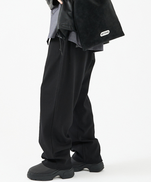 FORTUNA HOMME（フォルトゥナオム）の「【FORTUNA/フォルトゥナ】ツイルカットソーイージースラックス/スウェットパンツ/ユニセックス【WEB限定】（スラックス・メンズ・ブラック・L/M）」の2枚目の写真