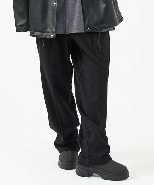 FORTUNA HOMME（フォルトゥナオム）の「【FORTUNA/フォルトゥナ】ツイルカットソーイージースラックス/スウェットパンツ/ユニセックス【WEB限定】（スラックス・メンズ・ブラック・L/M）」の3枚目の写真