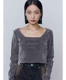 EMODA | シアーベロアプレートクロップトップ(Tシャツ/カットソー)