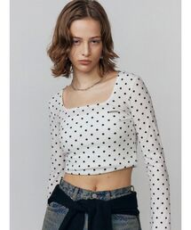 EMODA（エモダ）の「シアーベロアプレートクロップトップ（Tシャツ/カットソー）」