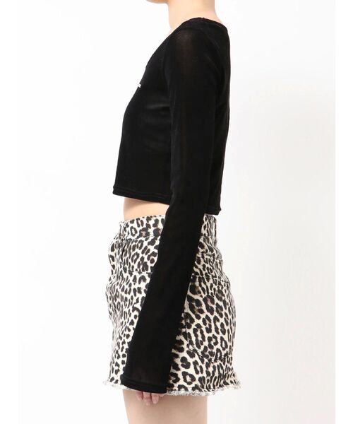 EMODA（エモダ）の「シアーベロアプレートクロップトップ（Tシャツ/カットソー・レディース・ブラック/グレー/その他/ブラウン/その他1・FREE）」の17枚目の写真