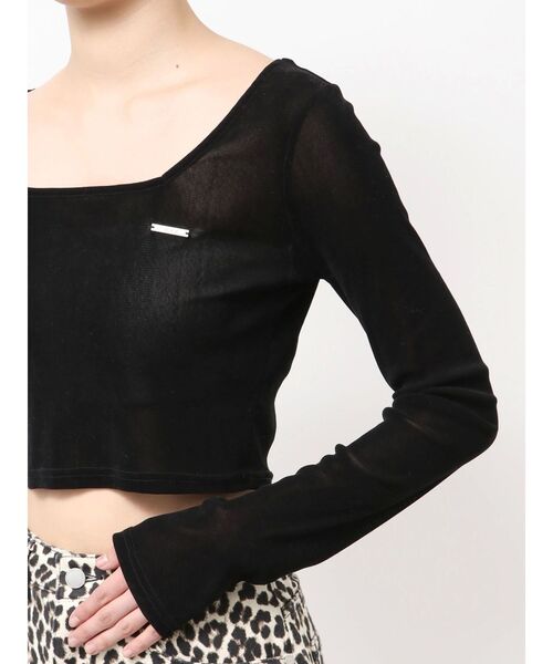 EMODA（エモダ）の「シアーベロアプレートクロップトップ（Tシャツ/カットソー・レディース・ブラック/グレー/その他/ブラウン/その他1・FREE）」の20枚目の写真