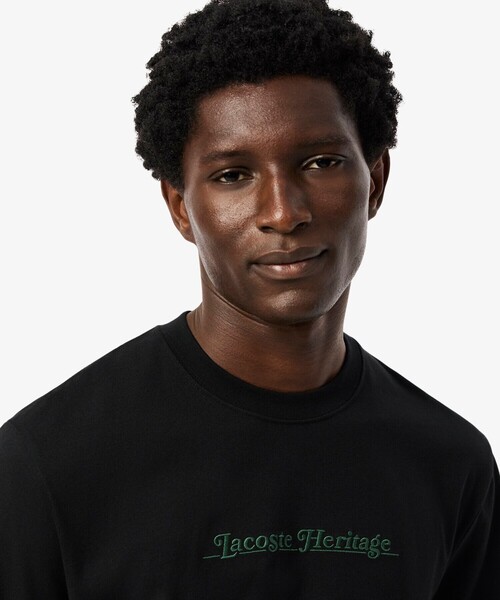 LACOSTE(ラコステ)の「ヘリテージロゴステッチTシャツ(Tシャツ/カットソー・メンズ・ブラック・3/2/5/4)」の2枚目の写真