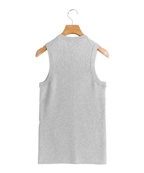 INSCRIRE（アンスクリア）の「INSCRIRE / アンスクリア：【レディース】Cotton Rib Tank Top：I25SS-K9[DEA]（タンクトップ・レディース・ライトグレー・FREE）」の2枚目の写真