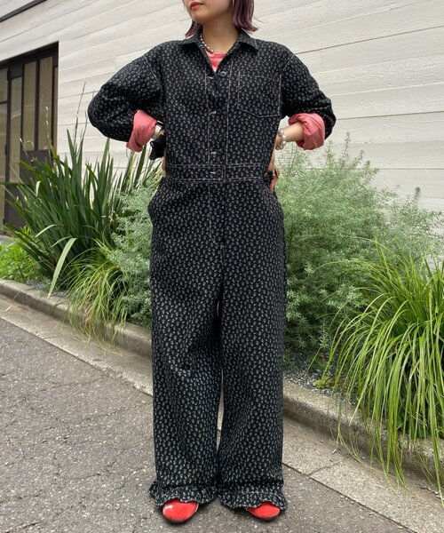 フラワーモチーフ付きサロペット HELLO.SANFRANCISCO（ハローサンフランシスコ） サロペット